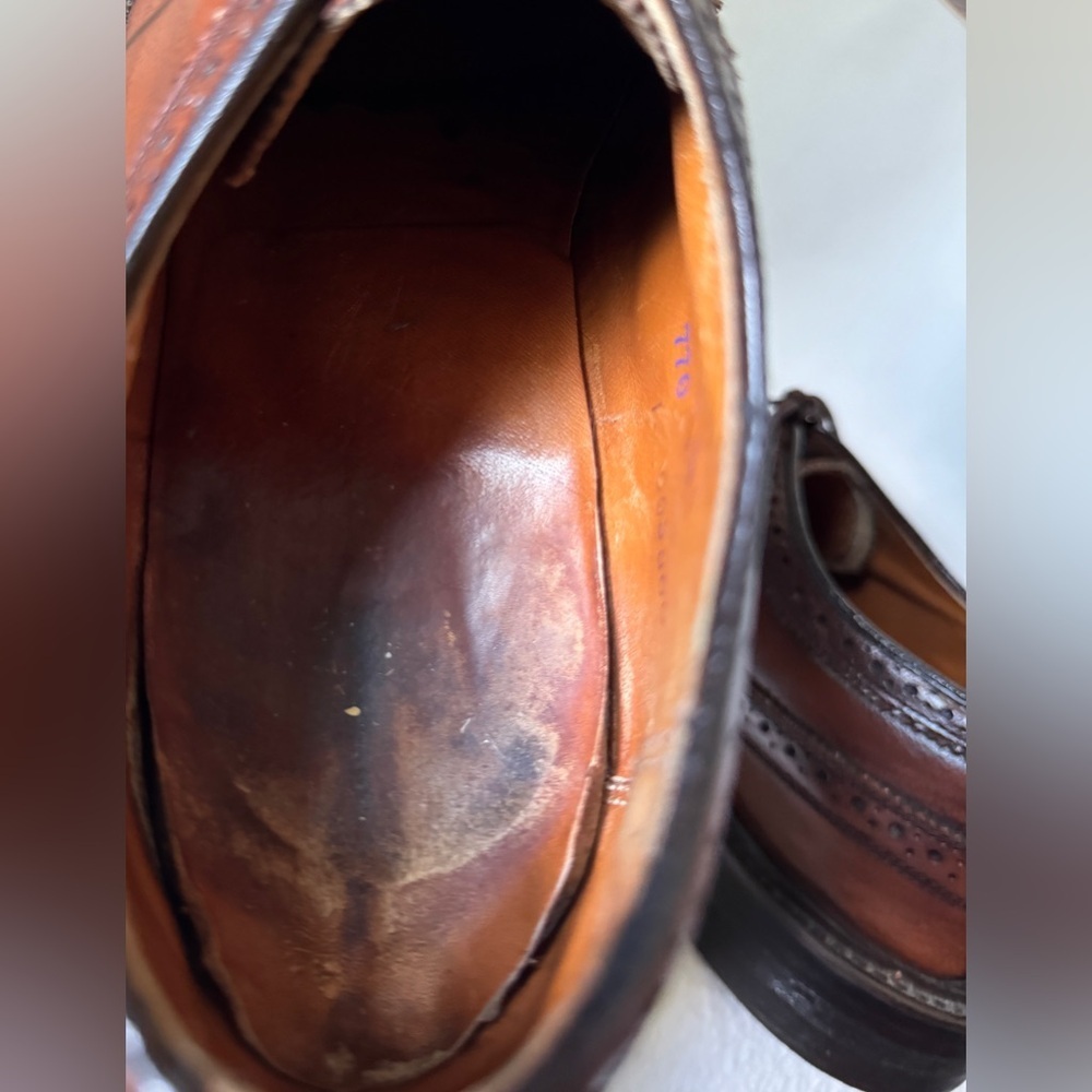 Men’s Brown Leather Vintage Oxford Shoes. - Picture 13 of 16